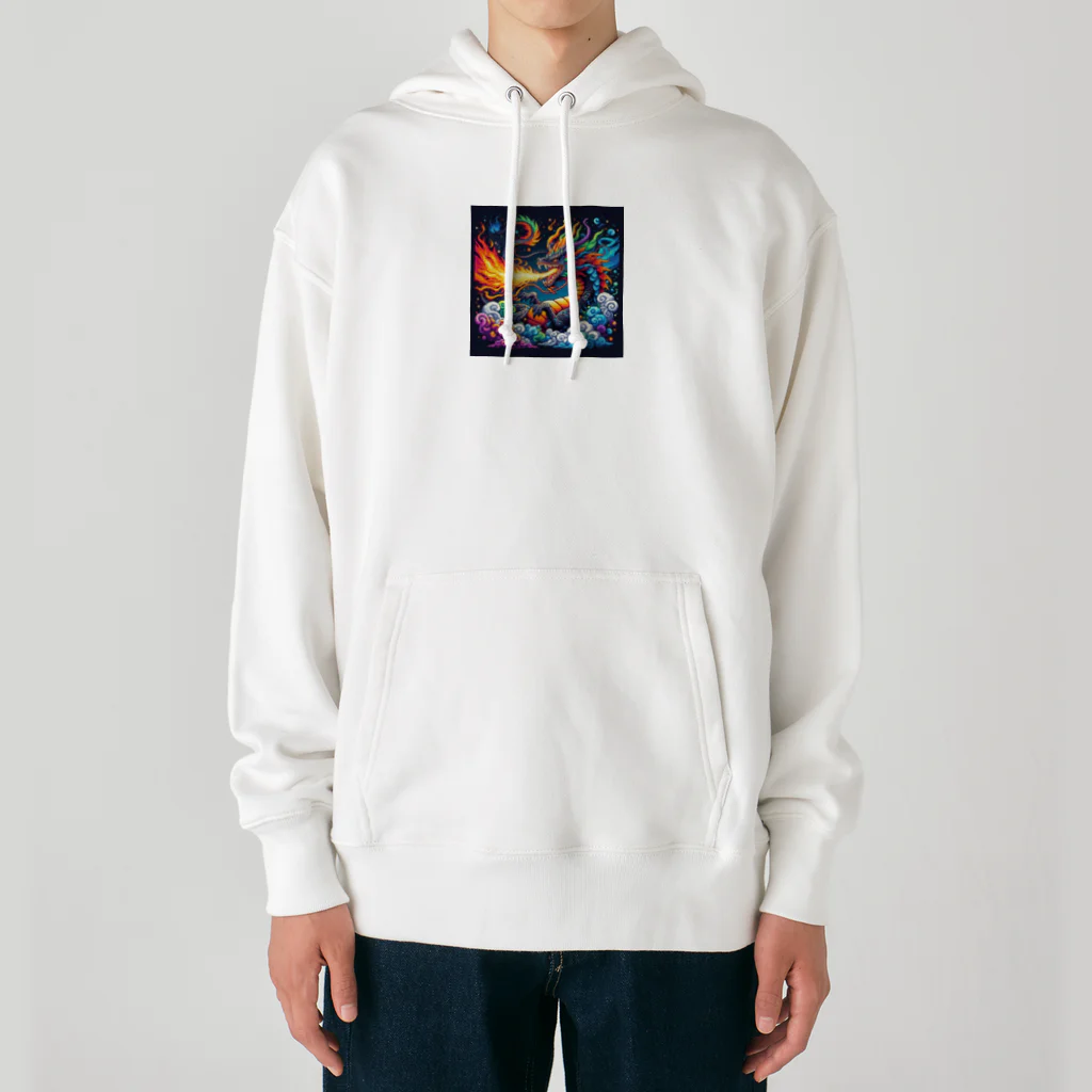 お茶目なドット絵のドット絵ドラゴンさん Heavyweight Hoodie