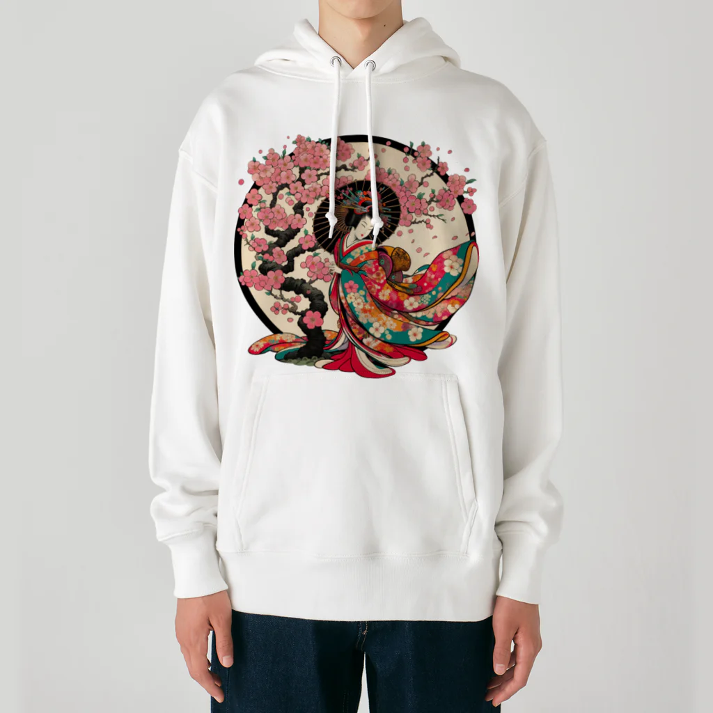 manyou-lab_Ukiyo-eの浮世絵 花魁と桜 Ukiyoe Oiran and Cherry Blossoms [UOS-DL-SR001-0001] Heavyweight Hoodie