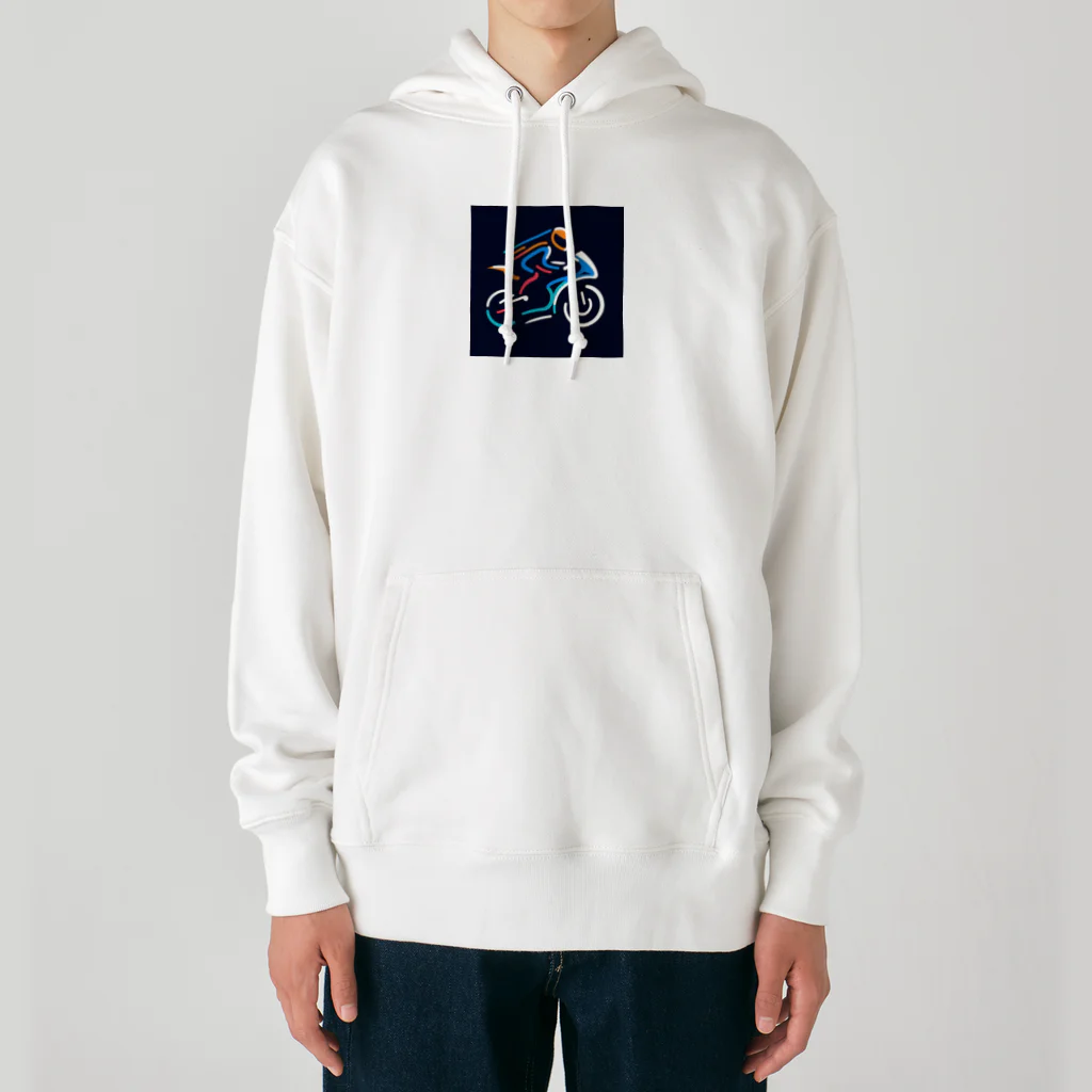 justraverのラインアートバイク（スーパーバイク） Heavyweight Hoodie