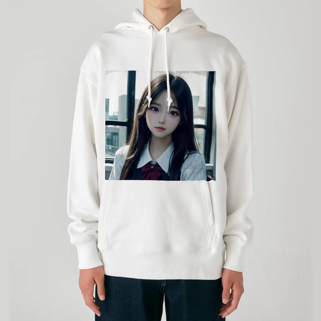 AI美女書架のAI美女子高生　アサミ Heavyweight Hoodie