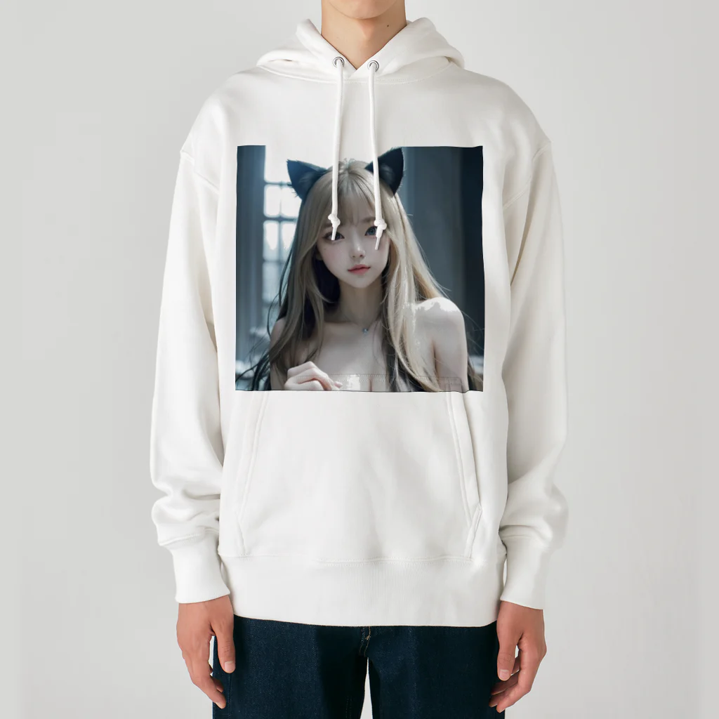 AI美女書架のAI美女猫　ララ Heavyweight Hoodie