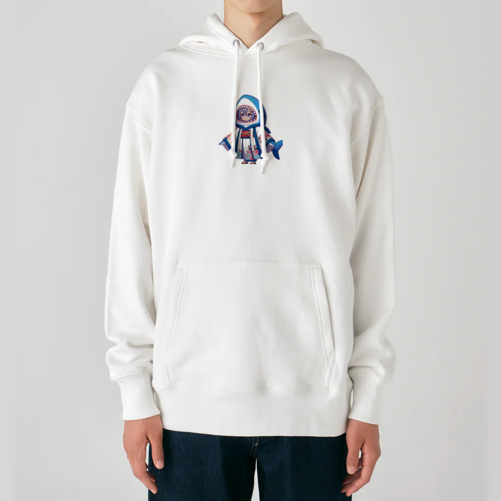 WING_0101の和風サメちゃんグッズ Heavyweight Hoodie