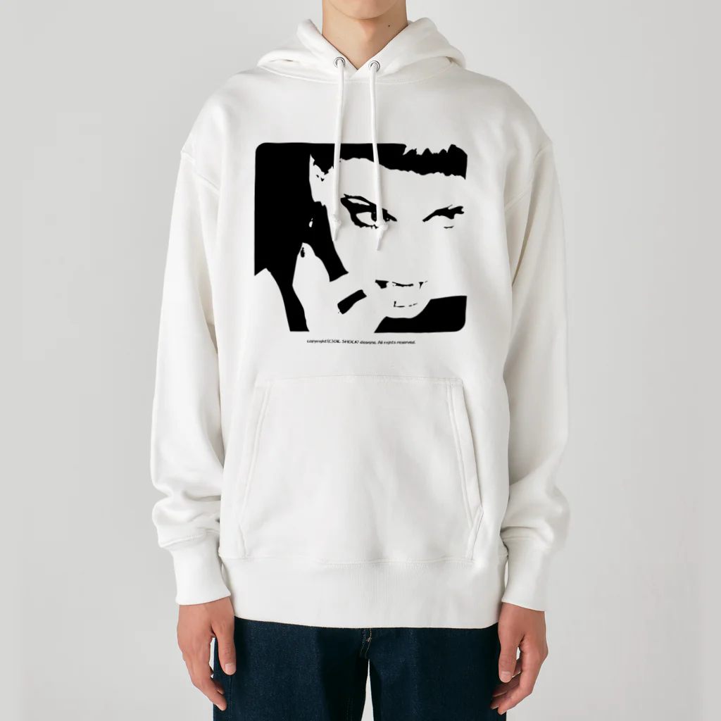 ファンシーTシャツ屋のクールでかっこいい女性の顔のシルエット Heavyweight Hoodie