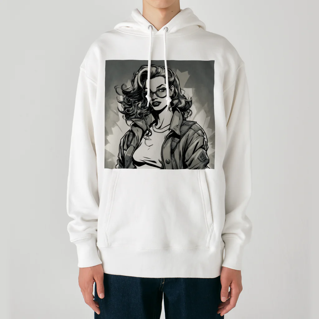 American Comic StyleのAmerican Comic 90’s Woman Mono Heavyweight Hoodie