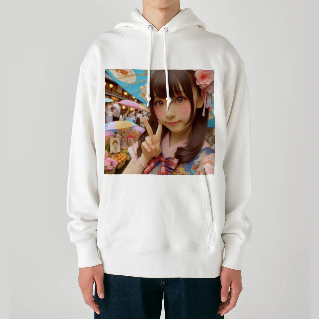 homarengeの和傘の女の子 Heavyweight Hoodie