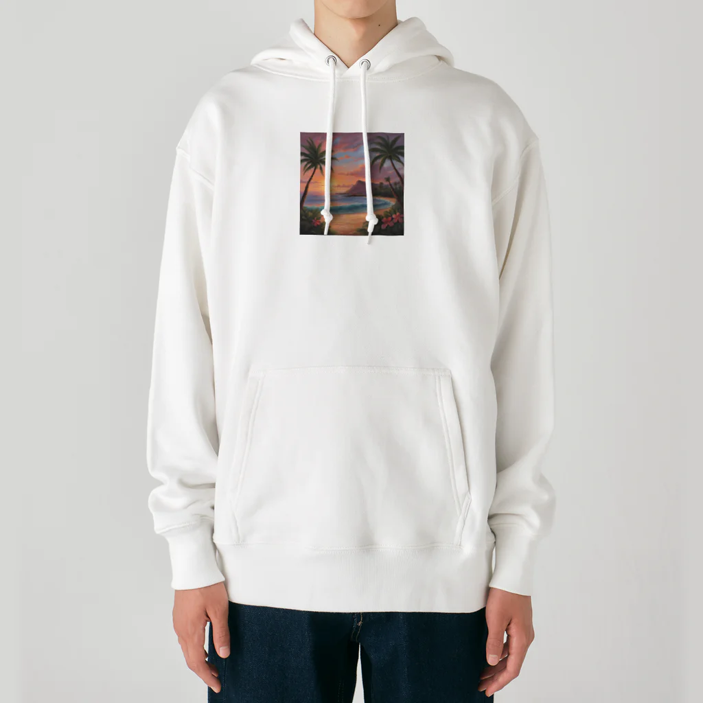 ロマンティックのハワイの夕陽 Heavyweight Hoodie