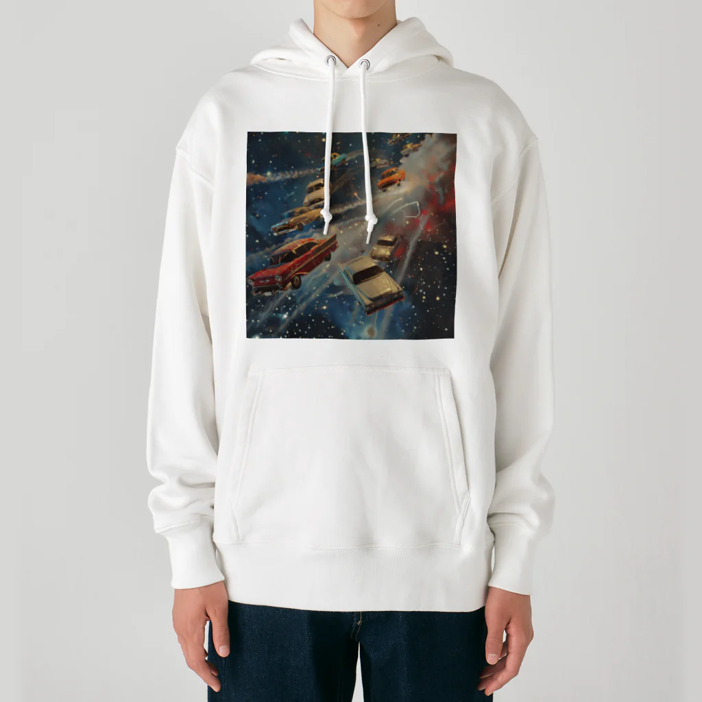 MistyStarkの宇宙を飛び交う車たち Heavyweight Hoodie