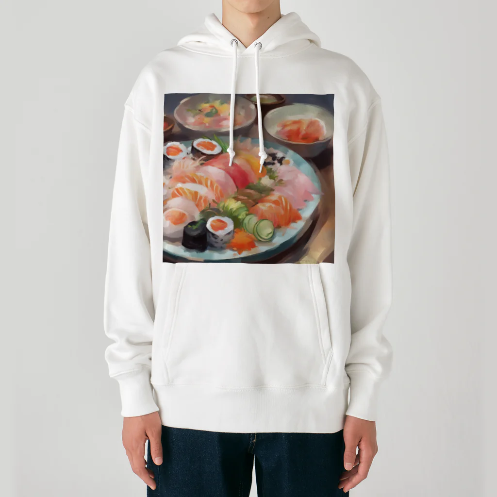 happiness_shopの美しい寿司の絵画 Heavyweight Hoodie