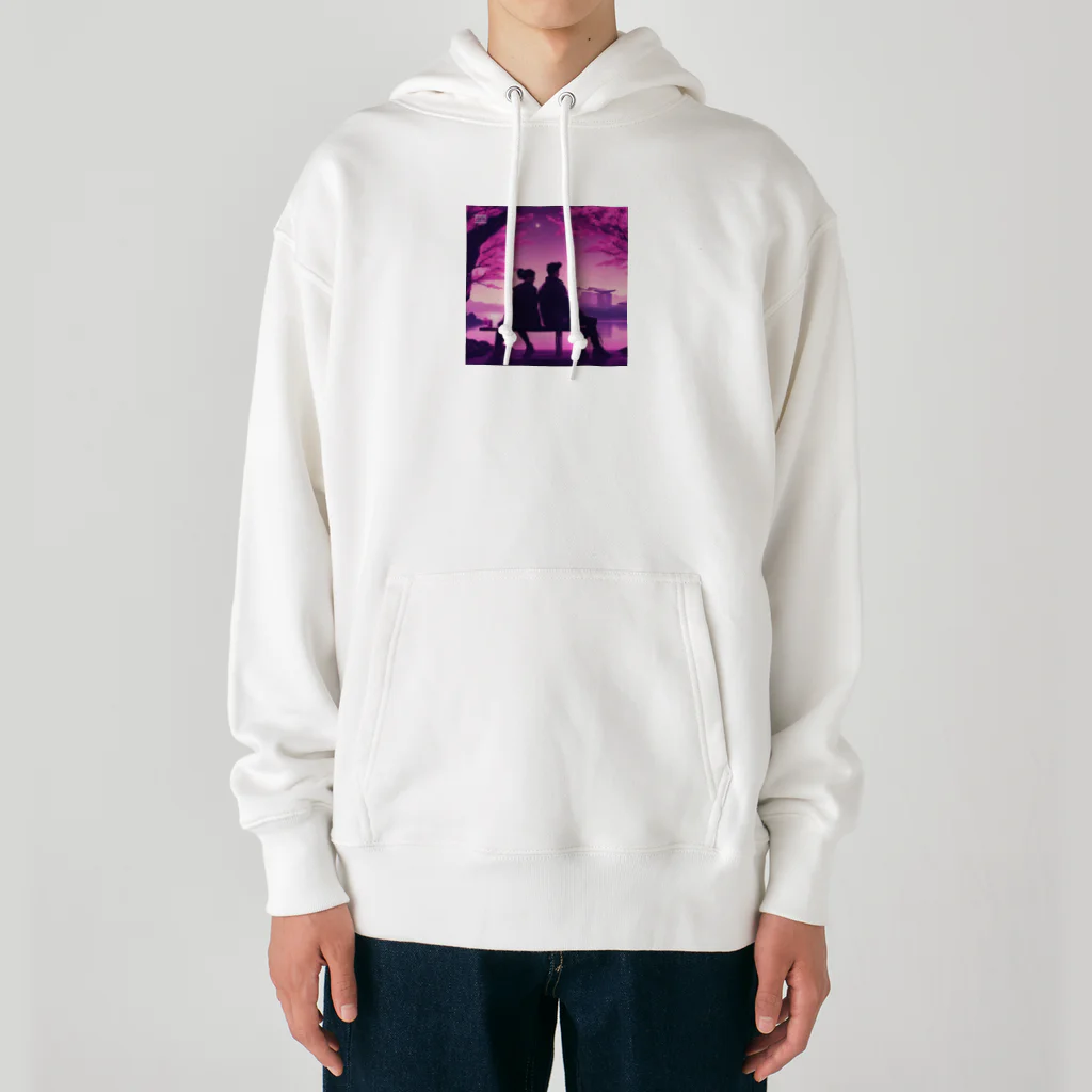 kichamanの夜桜デート Heavyweight Hoodie