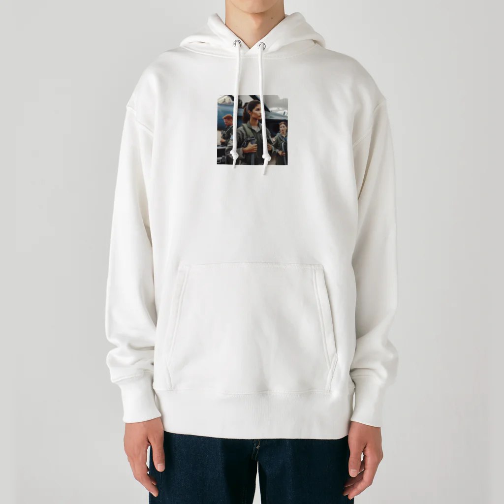 AREUSの美しい女性パイロットAI画像 Heavyweight Hoodie