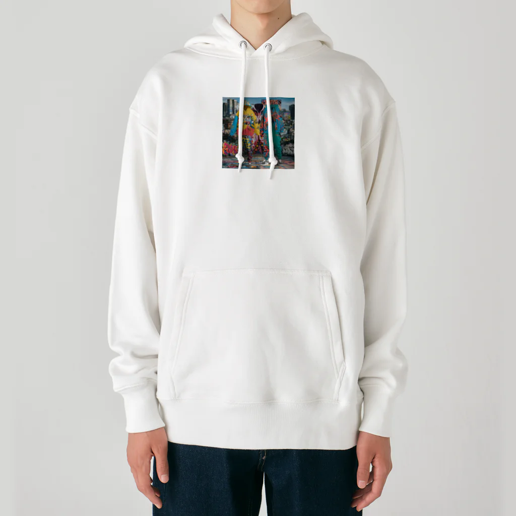 かてこの洋服販売所のUrban Rainbow: Bold Hip-Hop Fashion Heavyweight Hoodie