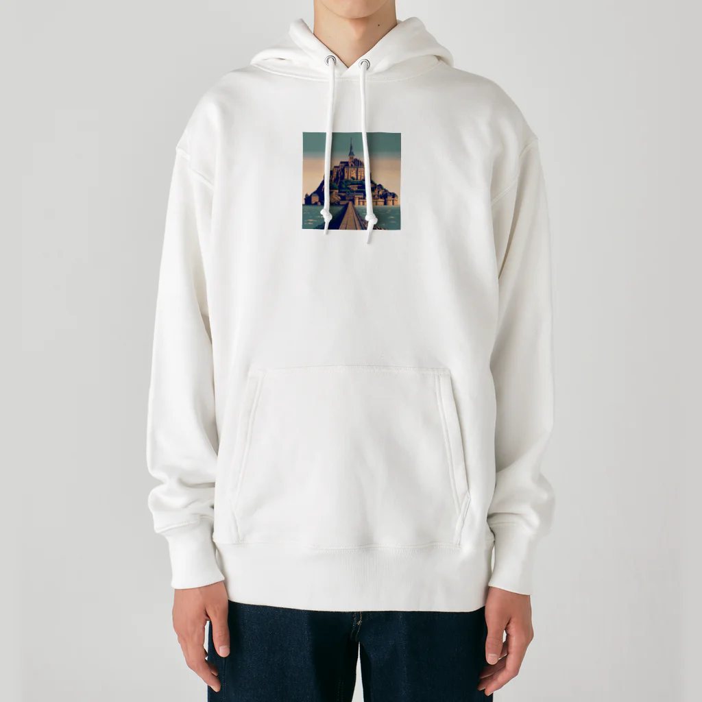 Pixel Art Goodsのモン・サン・ミシェル（pixel art） Heavyweight Hoodie