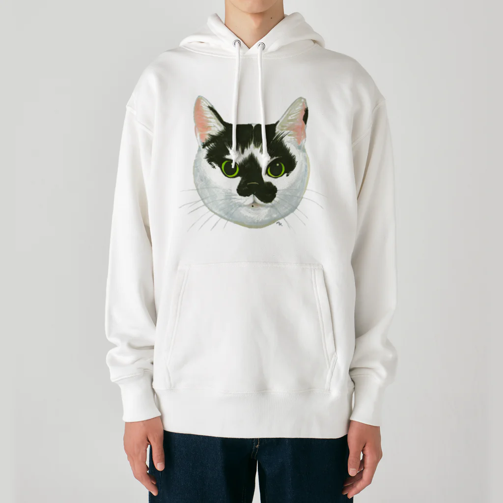 segasworksのねこさんのお顔（白黒ねこ） Heavyweight Hoodie