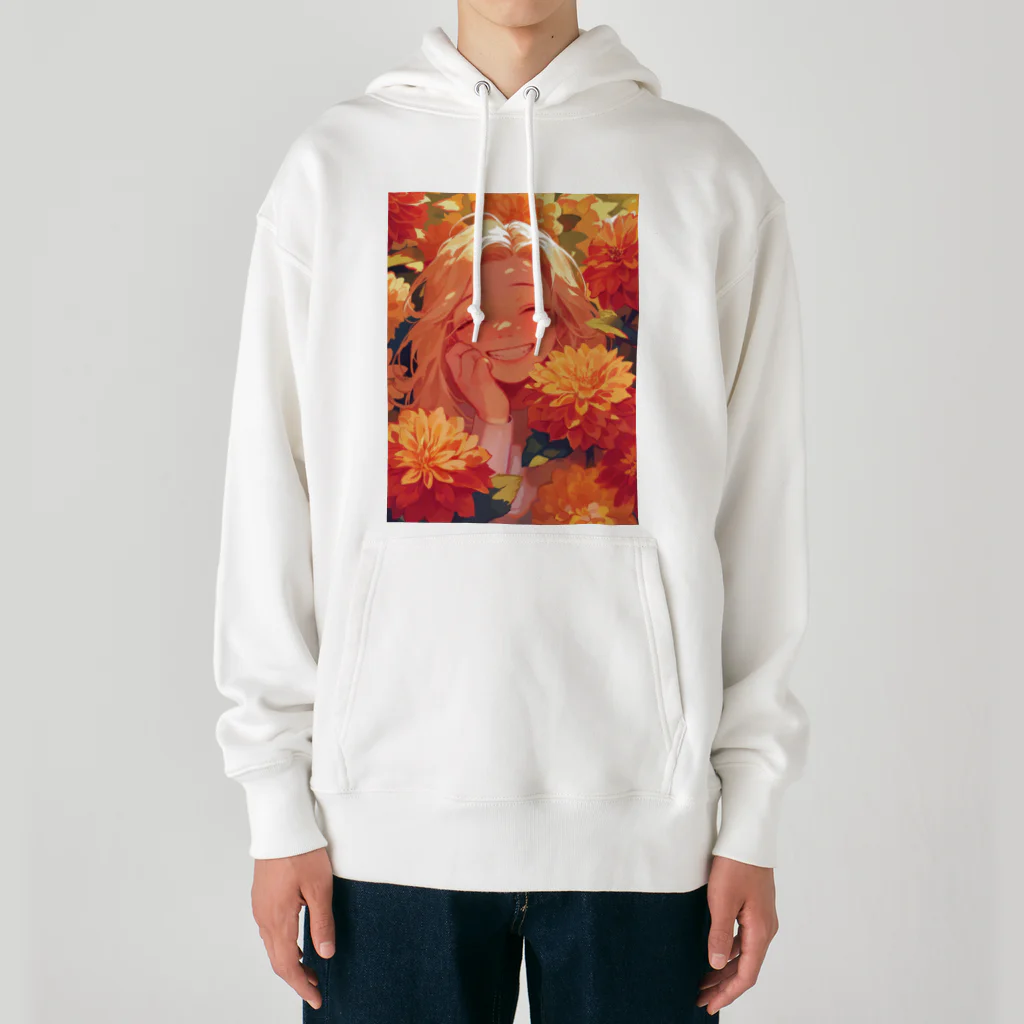 AQUAMETAVERSEのダリアの花の中の笑顔　なでしこ1478 Heavyweight Hoodie