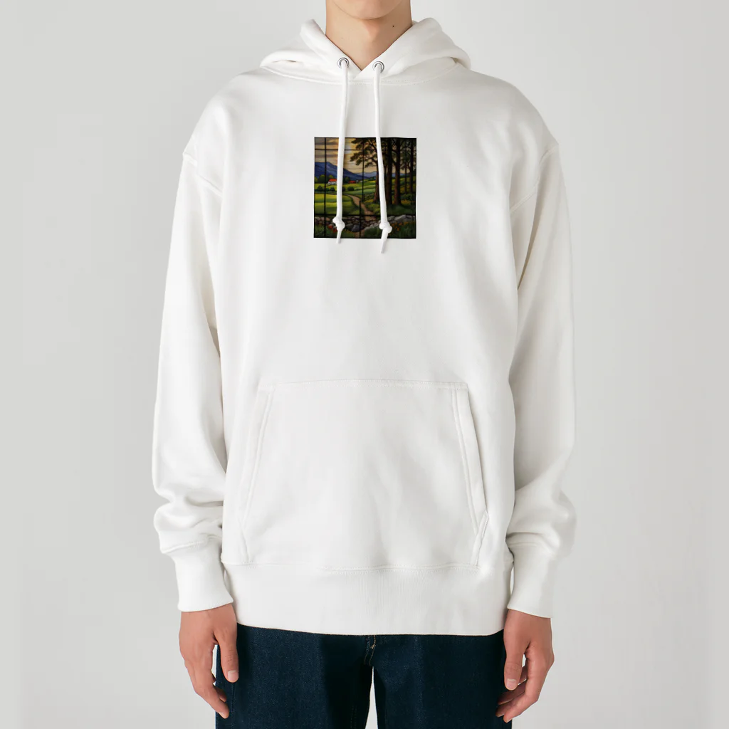 ganeshaのヨーロッパの田舎のステンドグラス Heavyweight Hoodie