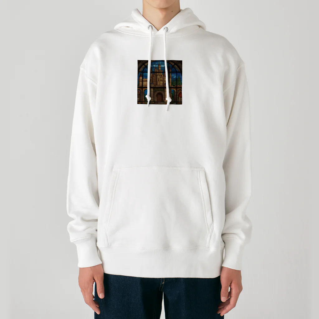 ganeshaの北米の湖のステンドグラス Heavyweight Hoodie