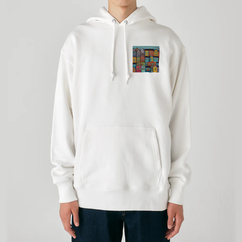 piasのオリジナルグッズアイテム通販のカラフルな家並み Heavyweight Hoodie