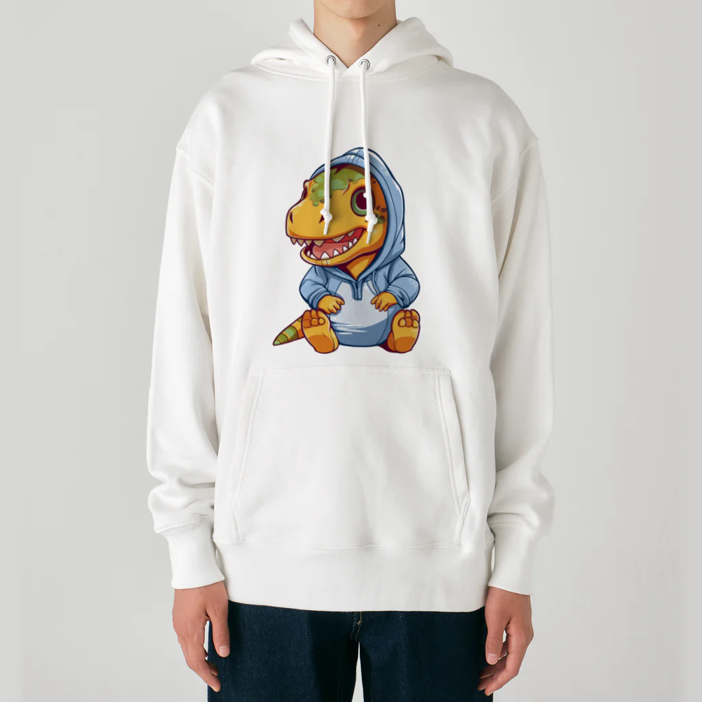 Vasetti_pressの青パーカーを着たティラノサウルス Heavyweight Hoodie