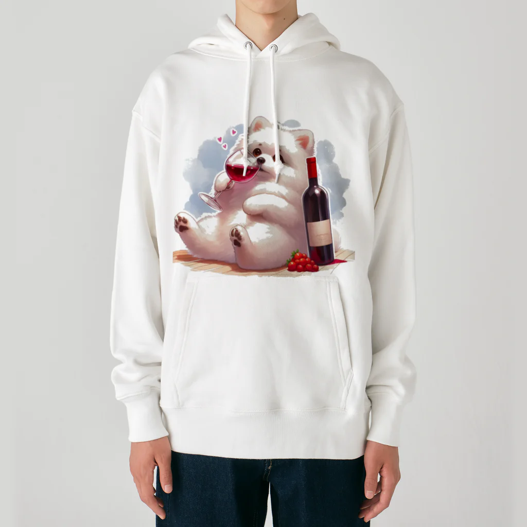 sunkoの一人飲みポメラニアン Heavyweight Hoodie