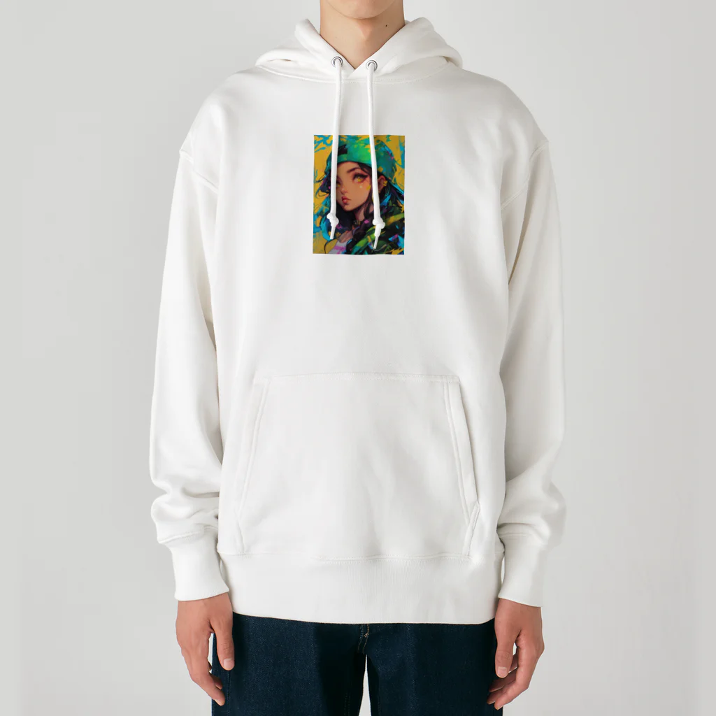 no_mi_Ke08のストリートガールのキャラクター　3 Heavyweight Hoodie