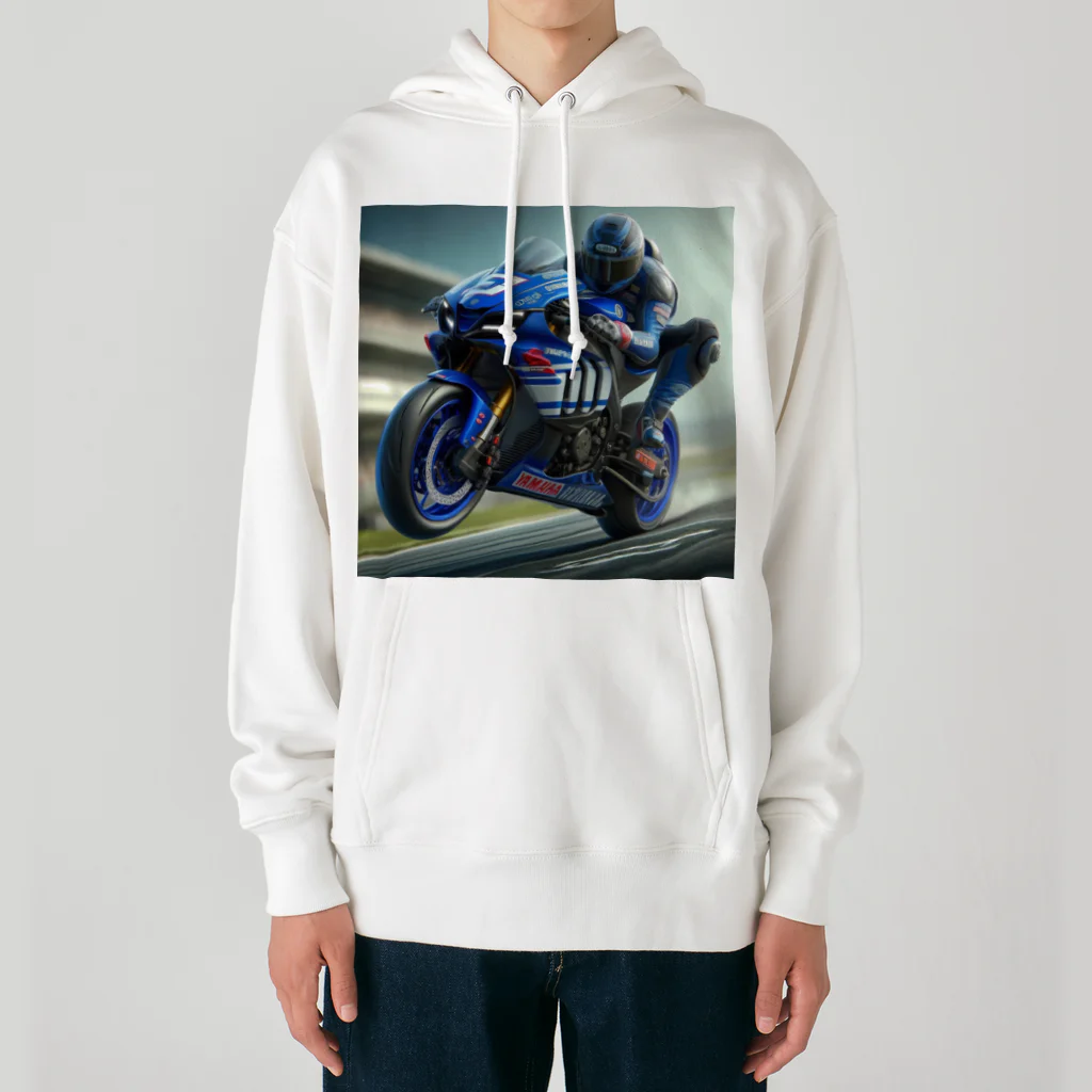 Bikers' Galleryのロードレース モーターサイクル アクション Heavyweight Hoodie