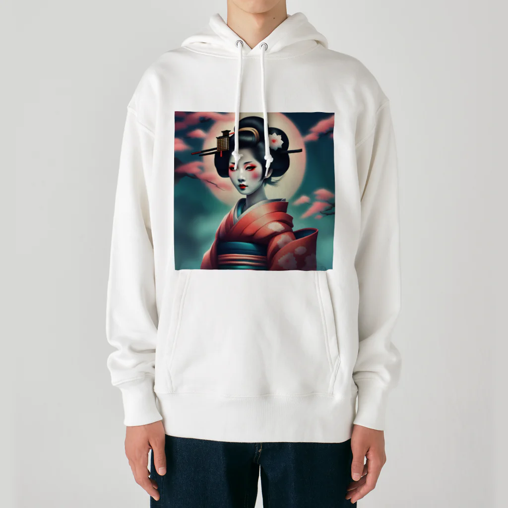 Mr_Geishaの月夜の芸者(Geisya of moon night) Heavyweight Hoodie