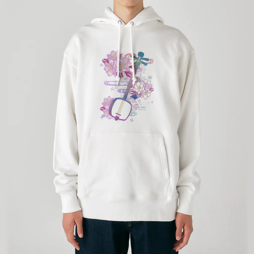 綾錦工房 りこりすの三味線 -雪月花- 【桜】 Heavyweight Hoodie