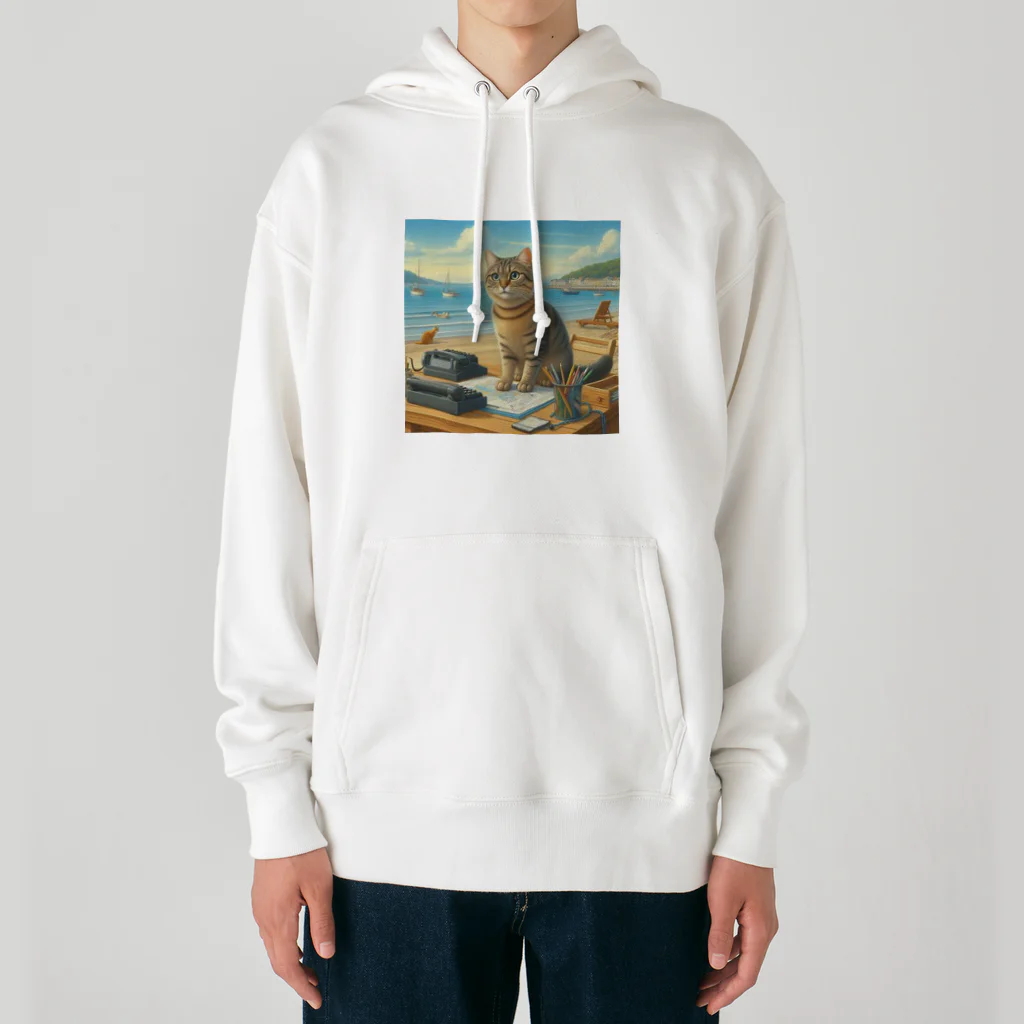 peace2024の海辺の仕事猫 Heavyweight Hoodie