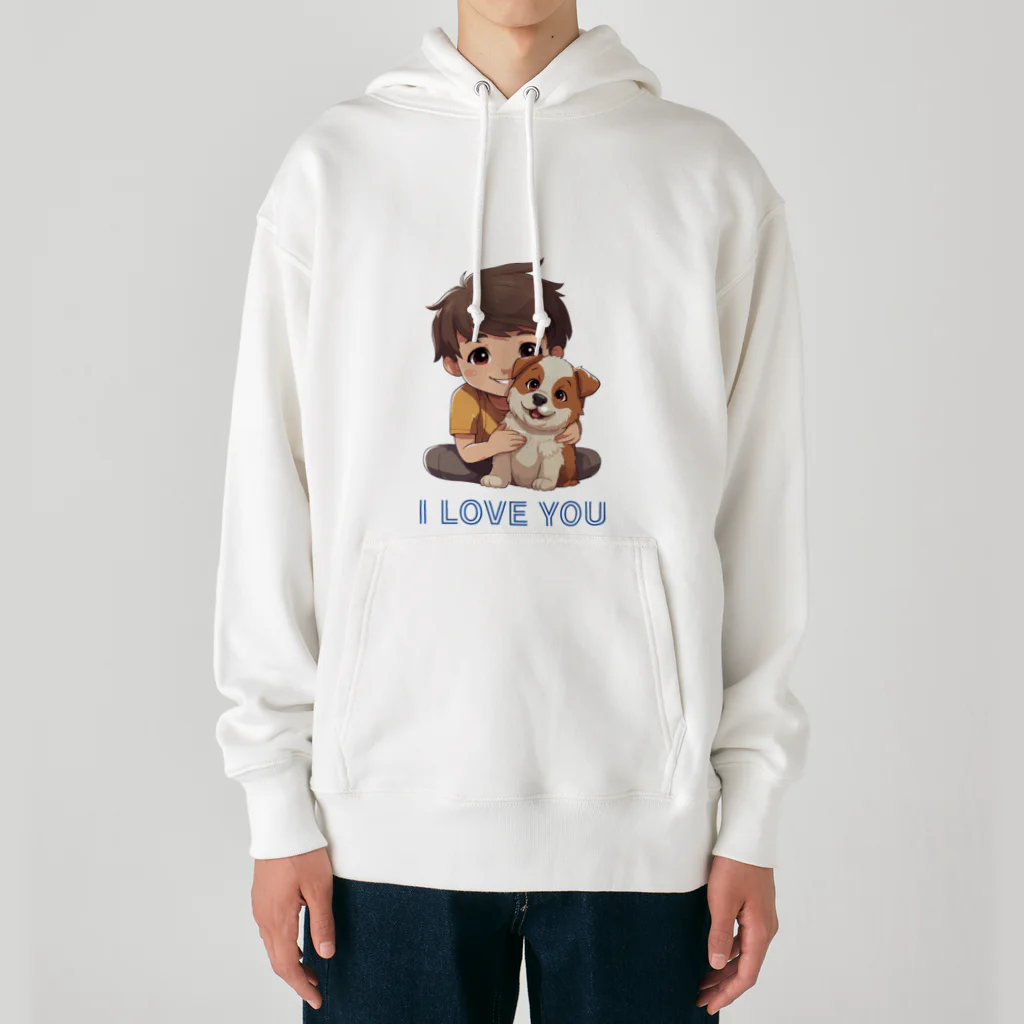 AwagoModeのI LOVE YOU(Dog&Boy) (39) Heavyweight Hoodie