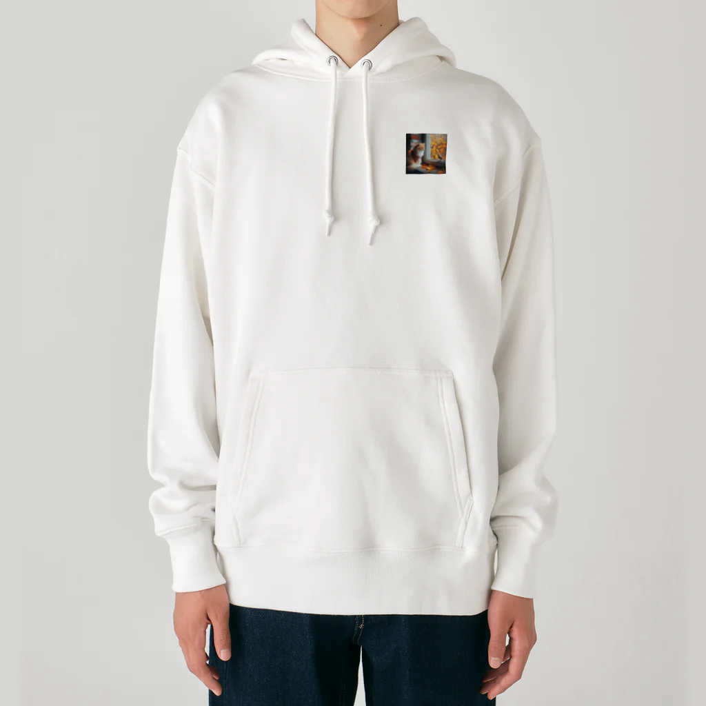 cazlandの未来を見つめる哀愁CAT Heavyweight Hoodie