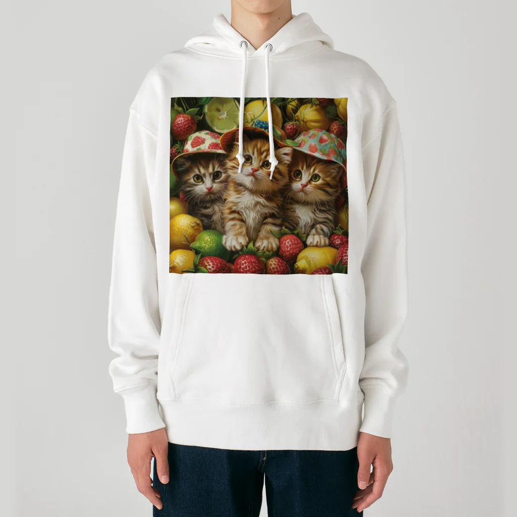 AQUAMETAVERSEの子猫のフルーツの楽園　なでしこ1478 Heavyweight Hoodie