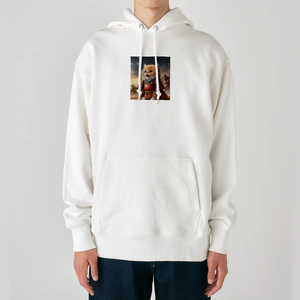 もふもふ日本史の戦ねこ Heavyweight Hoodie