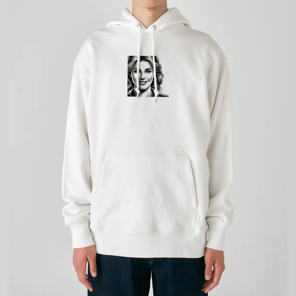 jittamanの微笑む女性 Heavyweight Hoodie