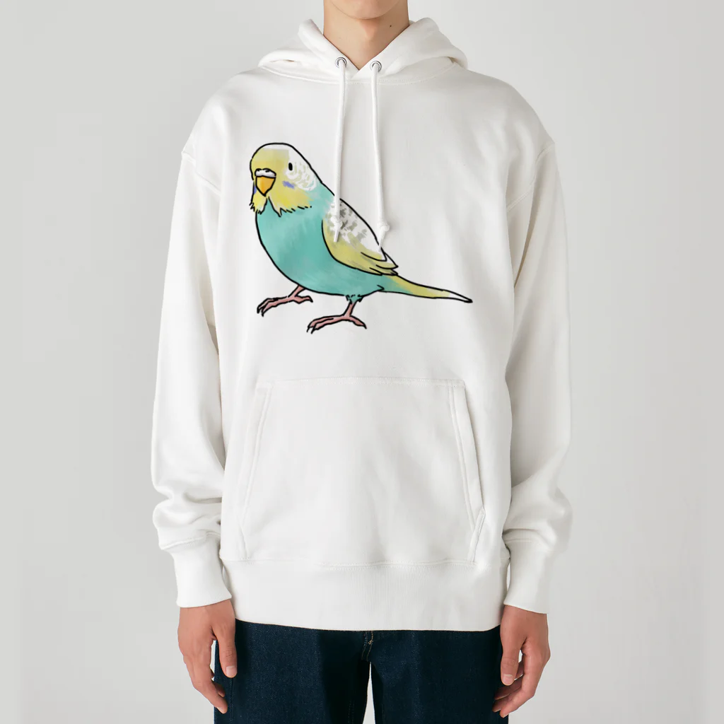 まめるりはことりのごきげんセキセイインコ【まめるりはことり】 Heavyweight Hoodie