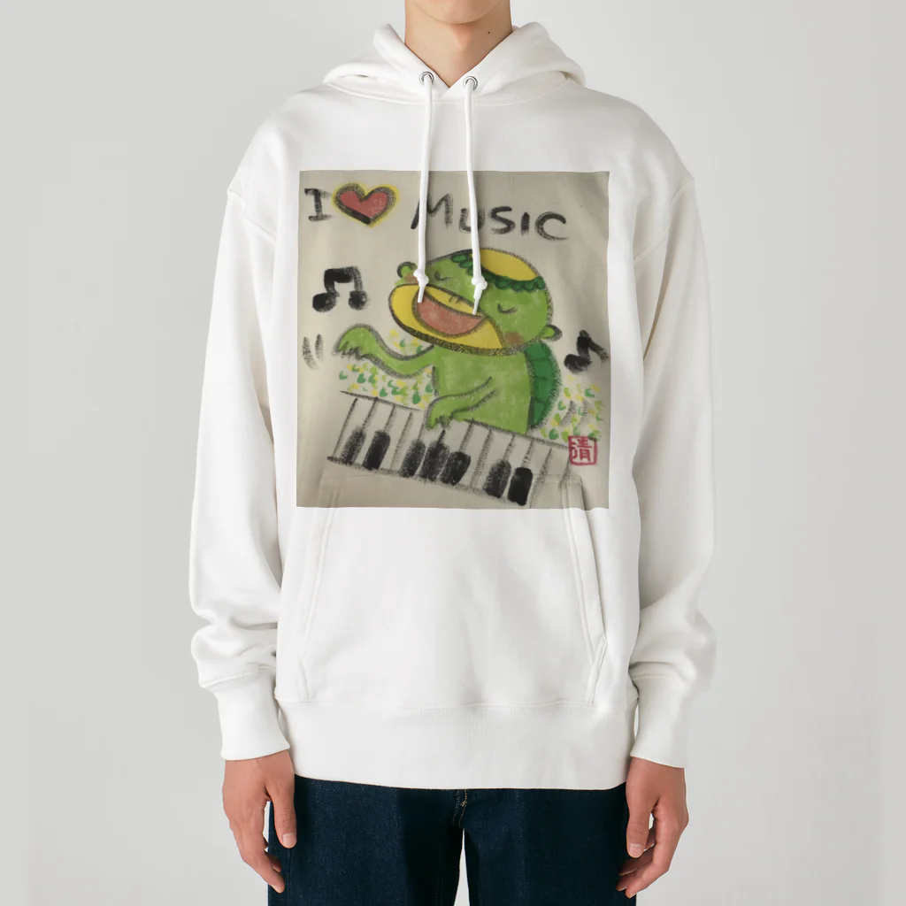 KIYOKA88WONDERLANDのピアノかっぱくん Piano Kappa-kun Heavyweight Hoodie