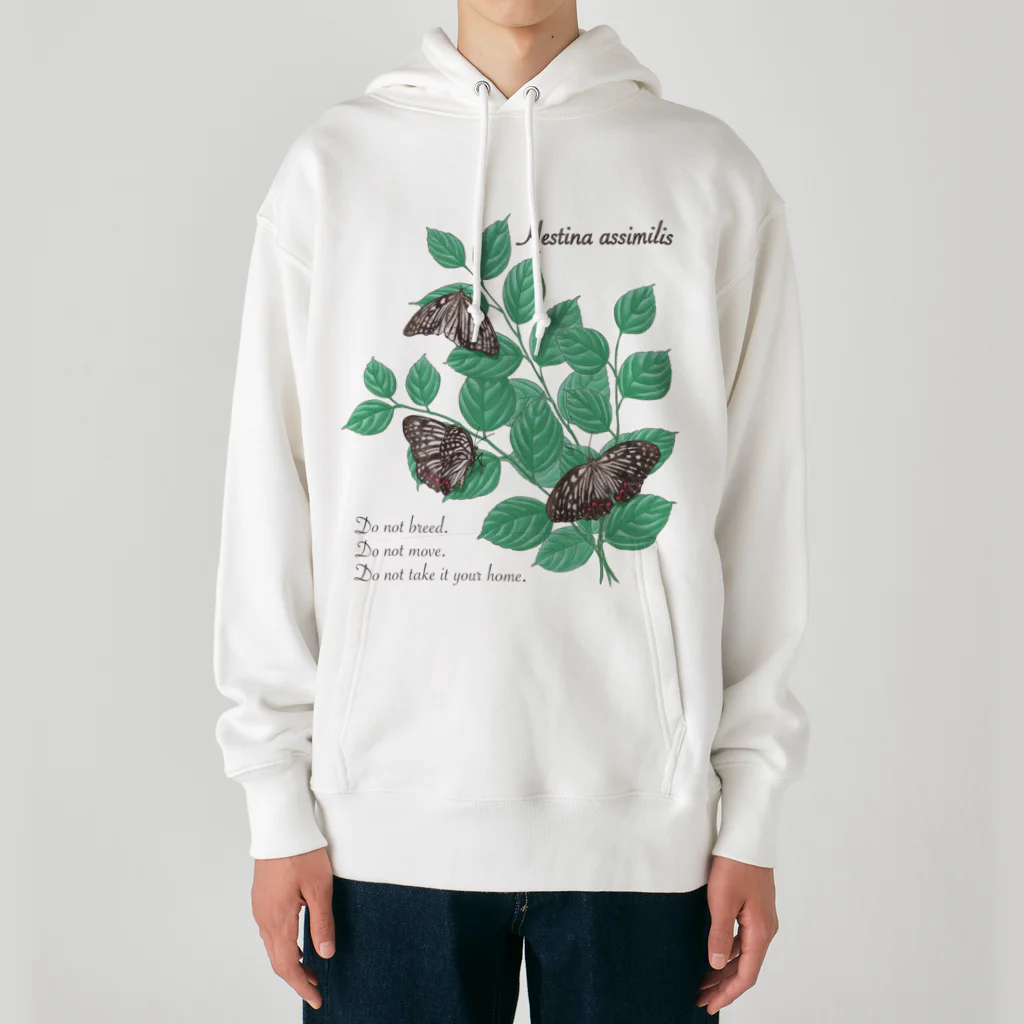 kitaooji shop SUZURI店のアカボシゴマダラとエノキ Heavyweight Hoodie