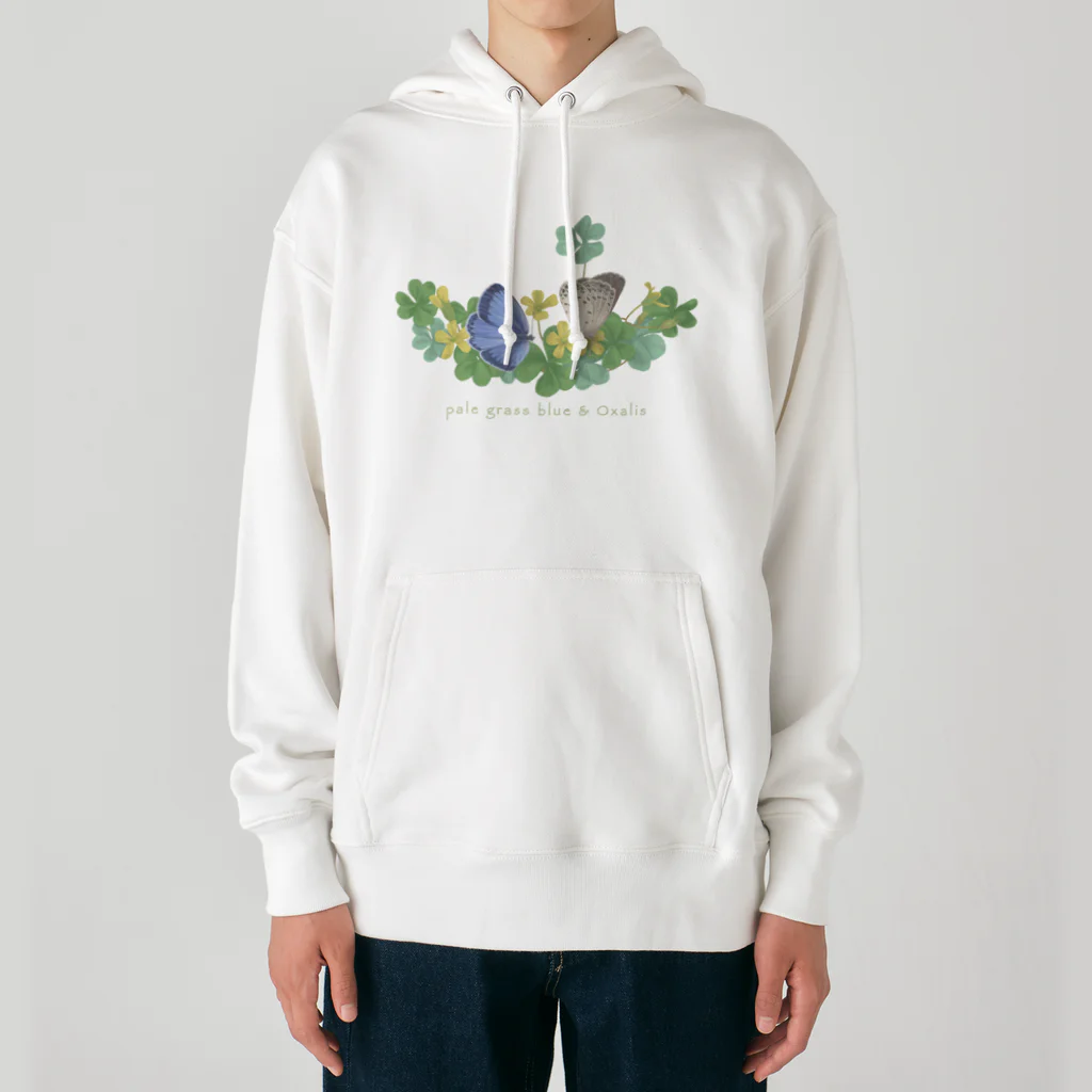 kitaooji shop SUZURI店のヤマトシジミとカタバミ Heavyweight Hoodie