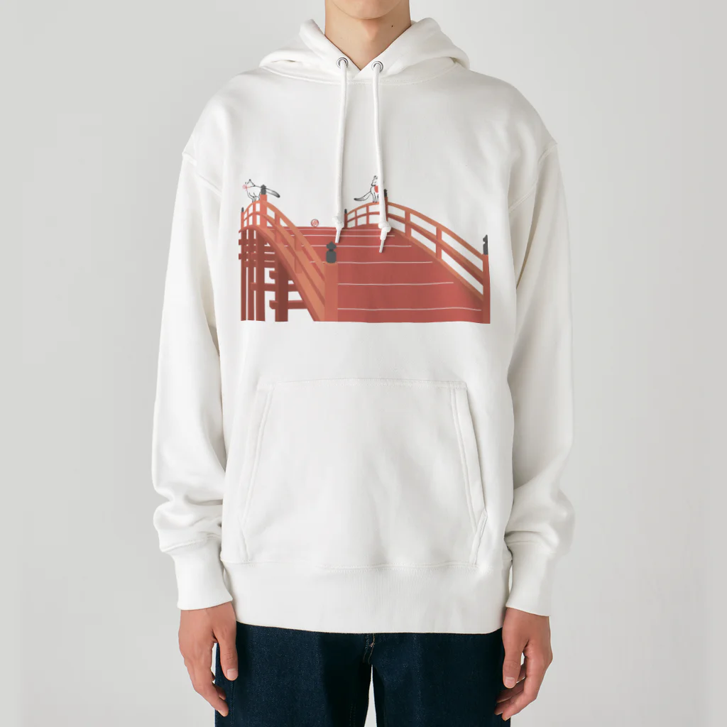 Amiの狐の赤太鼓橋 Heavyweight Hoodie