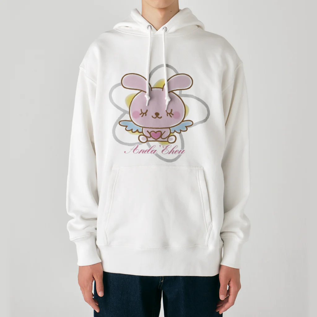 Anela’Eheuの天使のうさぎハピバニちゃん Heavyweight Hoodie