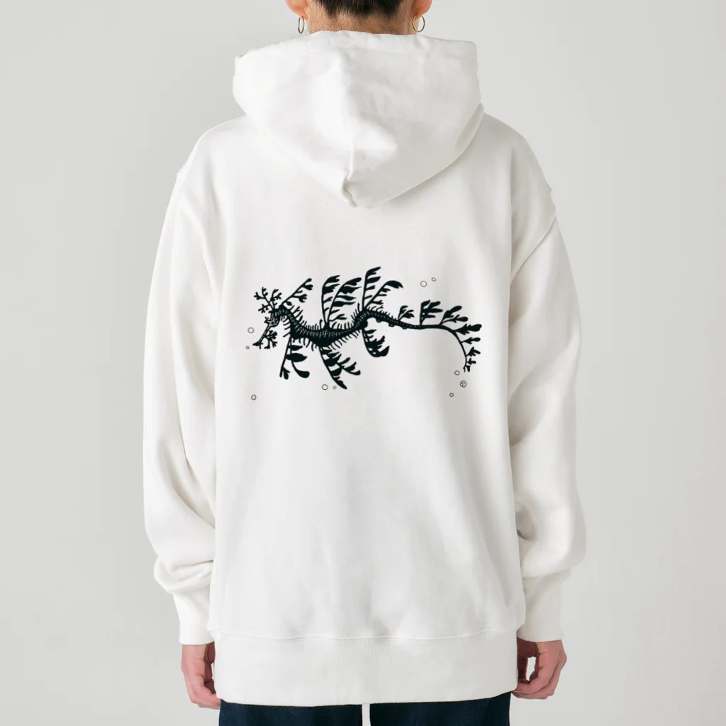 栗坊屋のリーフィーシードラゴン　白黒 Heavyweight Hoodie