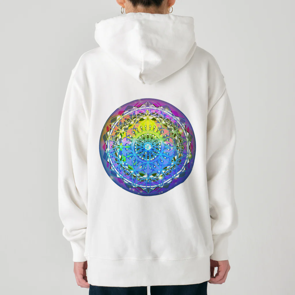 💖宇宙整体♪🌈♪こころからだチャンネル♪💖のFlower of Life STAR rights Heavyweight Hoodie