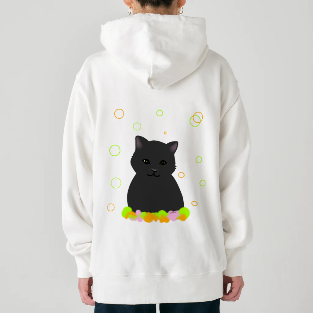 greetenの癒し猫 黒猫 Heavyweight Hoodie