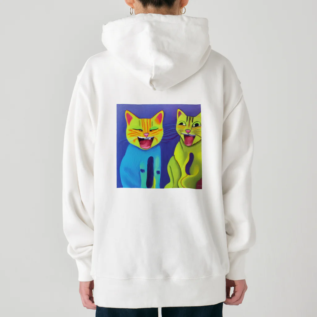 withCatsの裏の路地でウヒャウヒャ笑う猫2匹 Heavyweight Hoodie