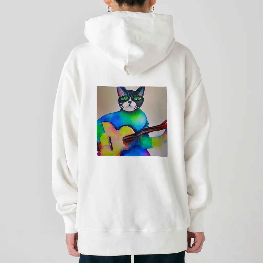 withCatsの孤独な猫のトムは憂いの瞳で今日も歌う Heavyweight Hoodie