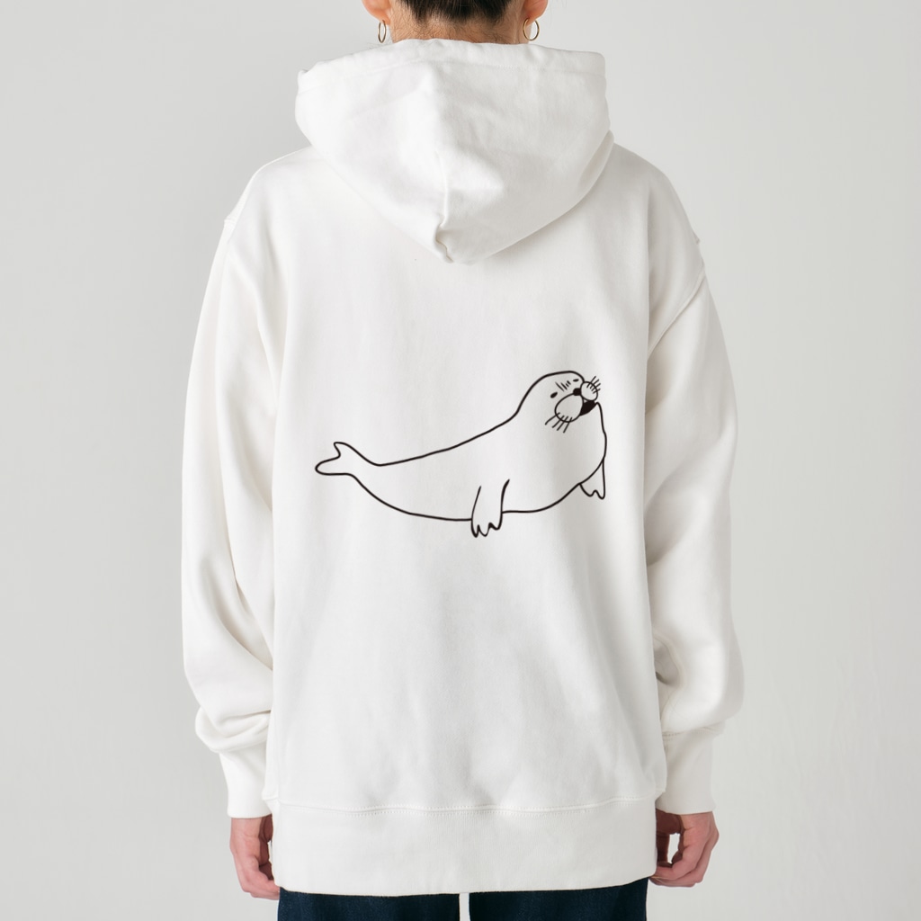 neconos Goodsのあざらしのひと（黒） Heavyweight Hoodie