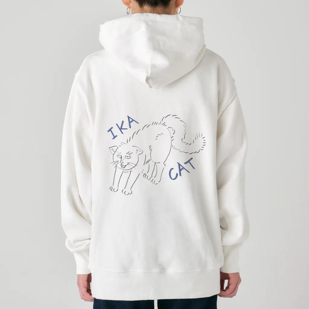 Potapoteのイカキャット(ブルー) Heavyweight Hoodie