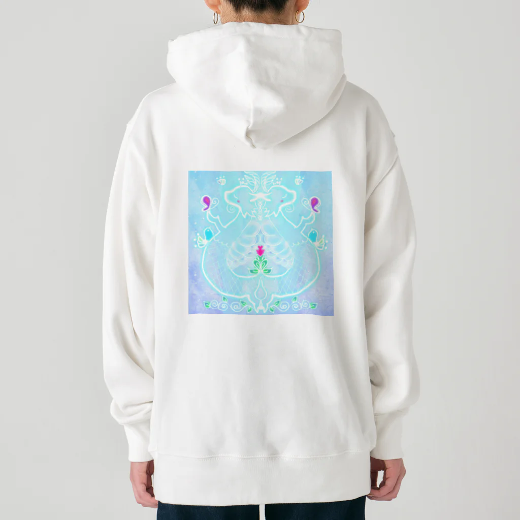 ちゃすみんwith Dragon&Angelのツイン龍Dragon light blue Heavyweight Hoodie