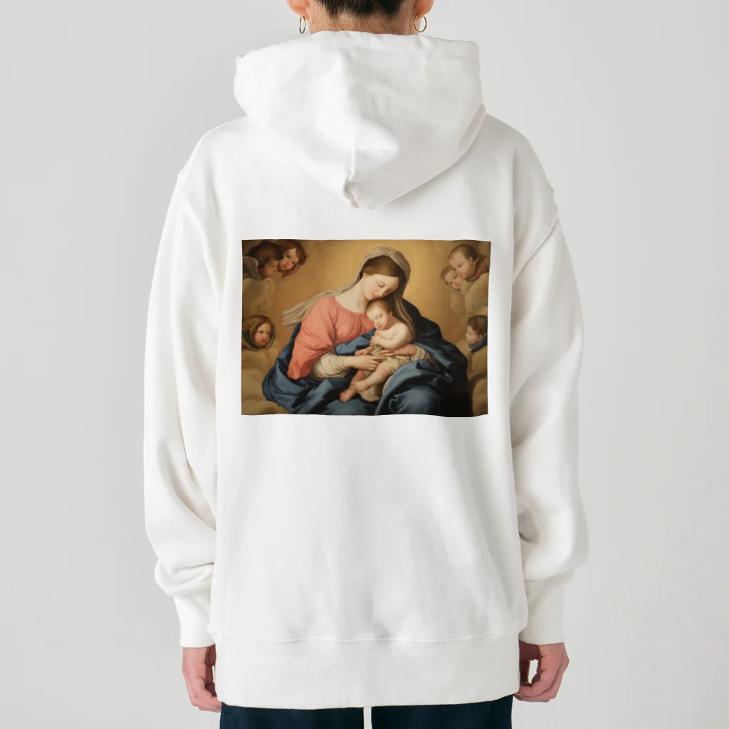 世界美術商店のマドンナと子供と天使たち / Madonna with Child and Angels Heavyweight Hoodie