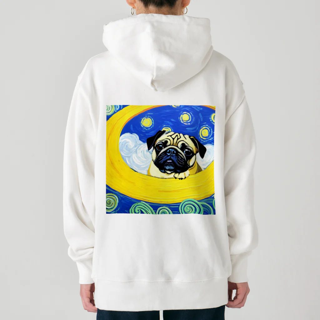 ハッピー・ディライト・ストアの癒しのパグ Heavyweight Hoodie