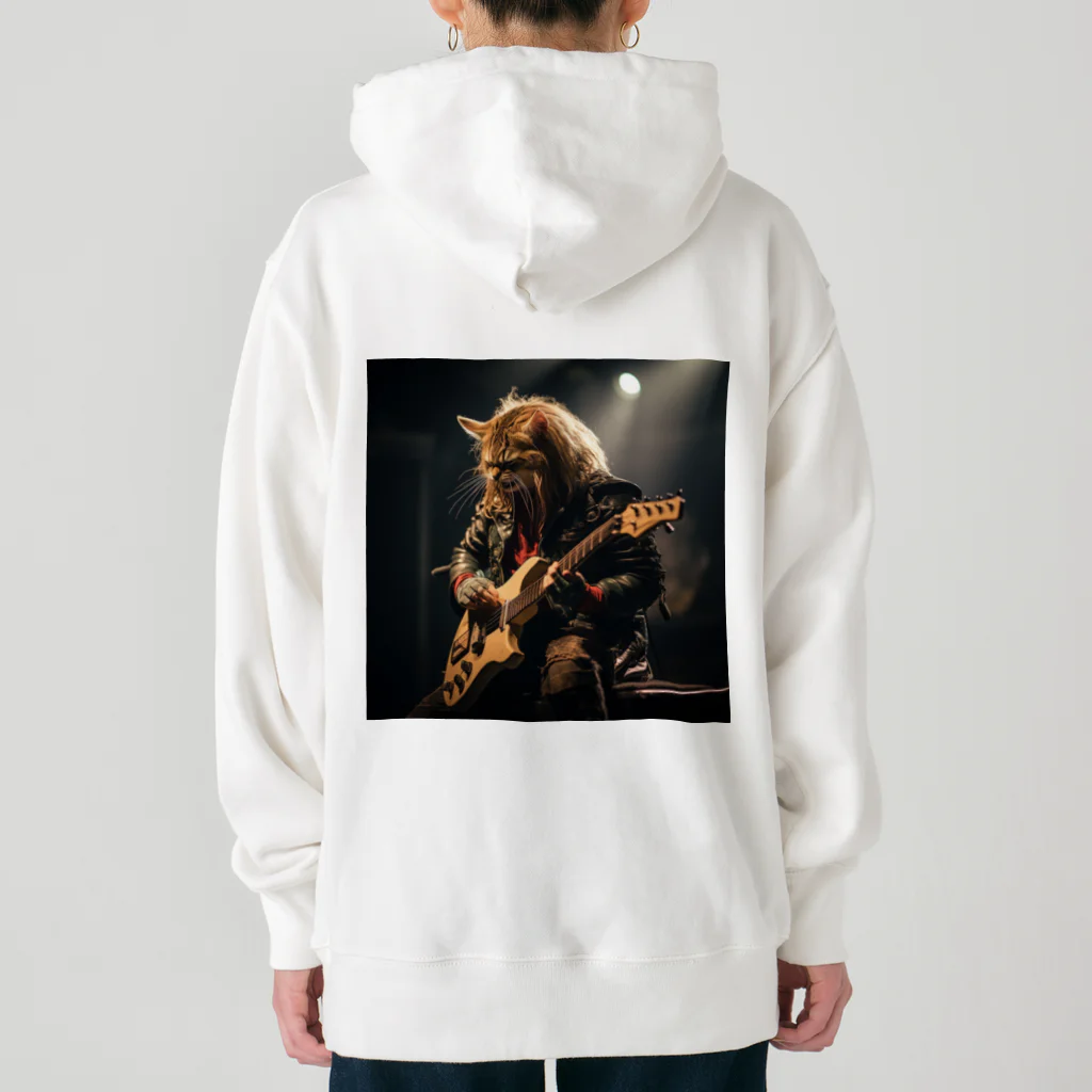 Gavi'sのRockなCat 猫ギターバージョン2 Heavyweight Hoodie